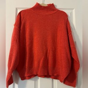 Women’s La Miel Mock Neck Pink Sweater Drop Sleeve Design size Small